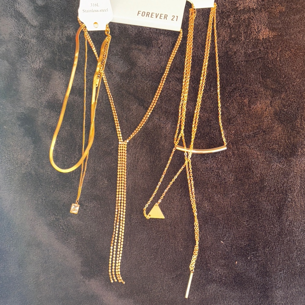 Forever 21 Layered Gold Necklace Collection